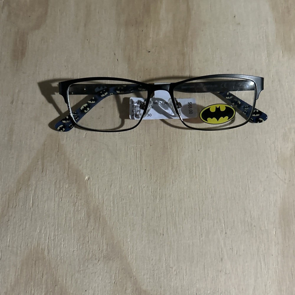 Disney Batman BME11WM Kids Black Metal Rectangular Full Rim 49-14-130 NWT Frames